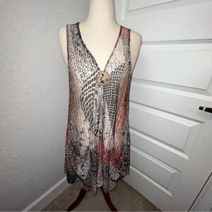 Paradise USA Sleeveless Lagenlook Mesh Tunic Cover Up